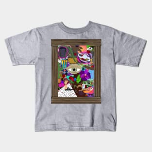 Chaos collage random objects trippy Kids T-Shirt